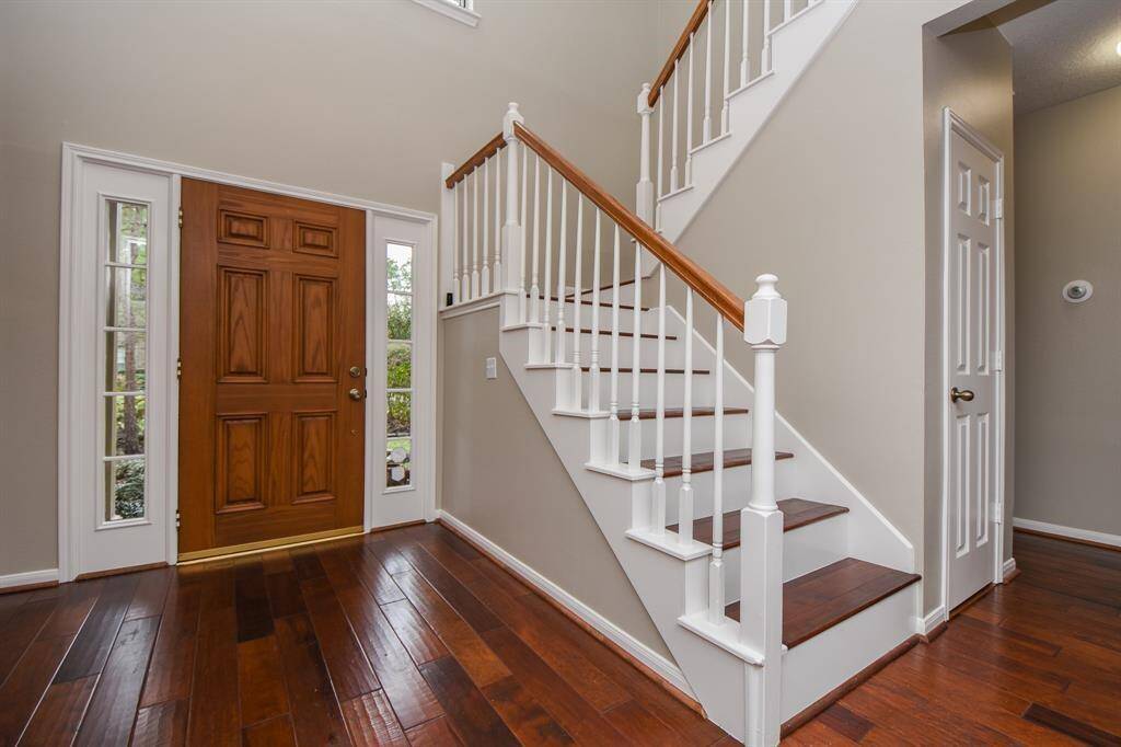 Upon entering you are greeted by soaring high ceilings.