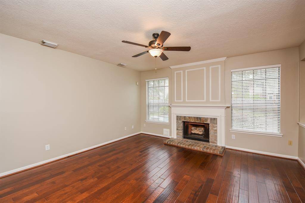 Appreciate a gas log fireplace to cozy up to on cool evenings.