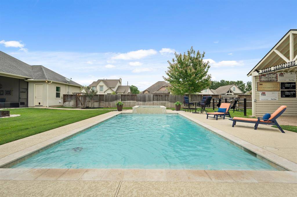 Stay cool all summer long enjoying this resort-style, clean-lined, chlorine Pool and Spa!