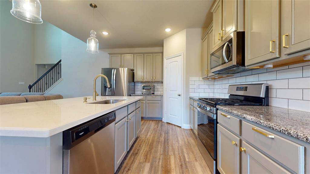 Elegant kitchen with a spacious center island.