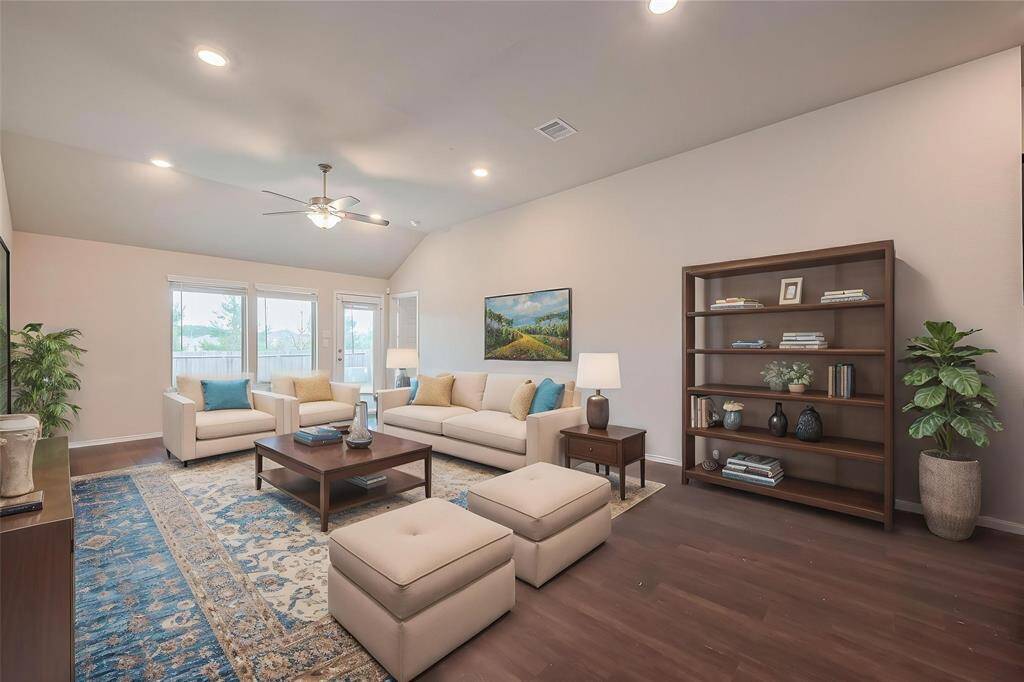 Family room virtually staged.