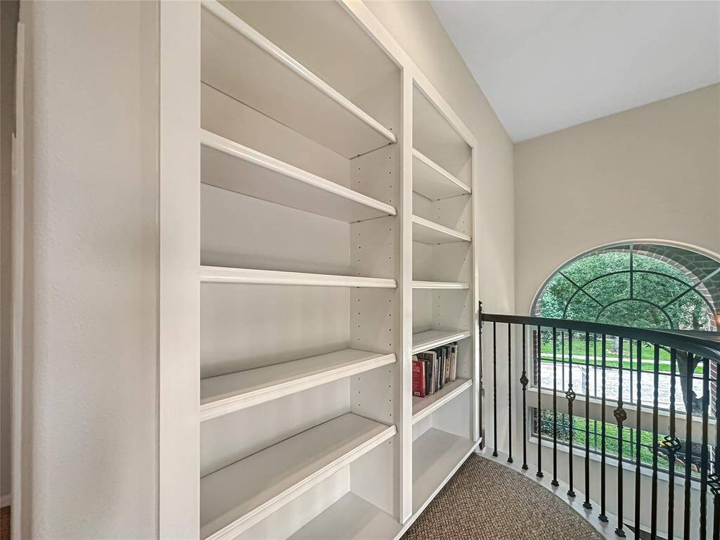 Custom Built in Shelves at the top of the staircase!