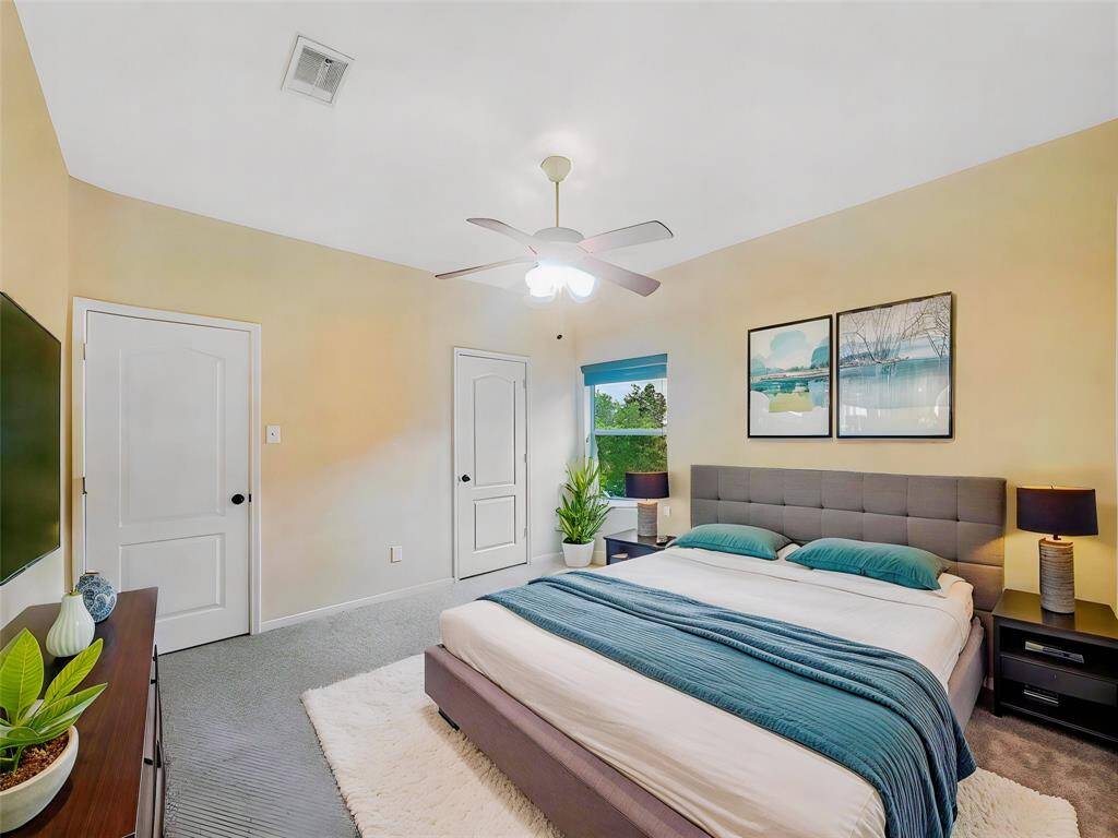 Bedroom #2 with full bath (virtually staged)
