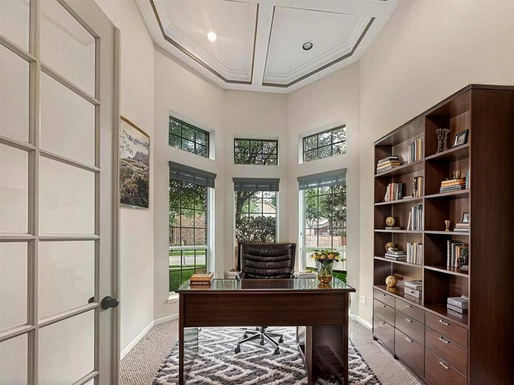 Look at these high ceilings in the oversized 1st floor office! (virtually staged)