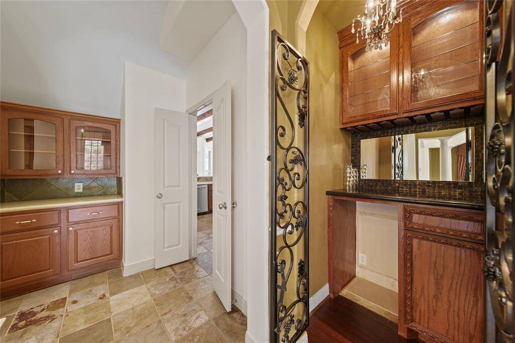 Butlers pantry and wine room.