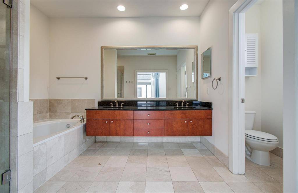 Master Bath also has dual sinks and a private water closet.