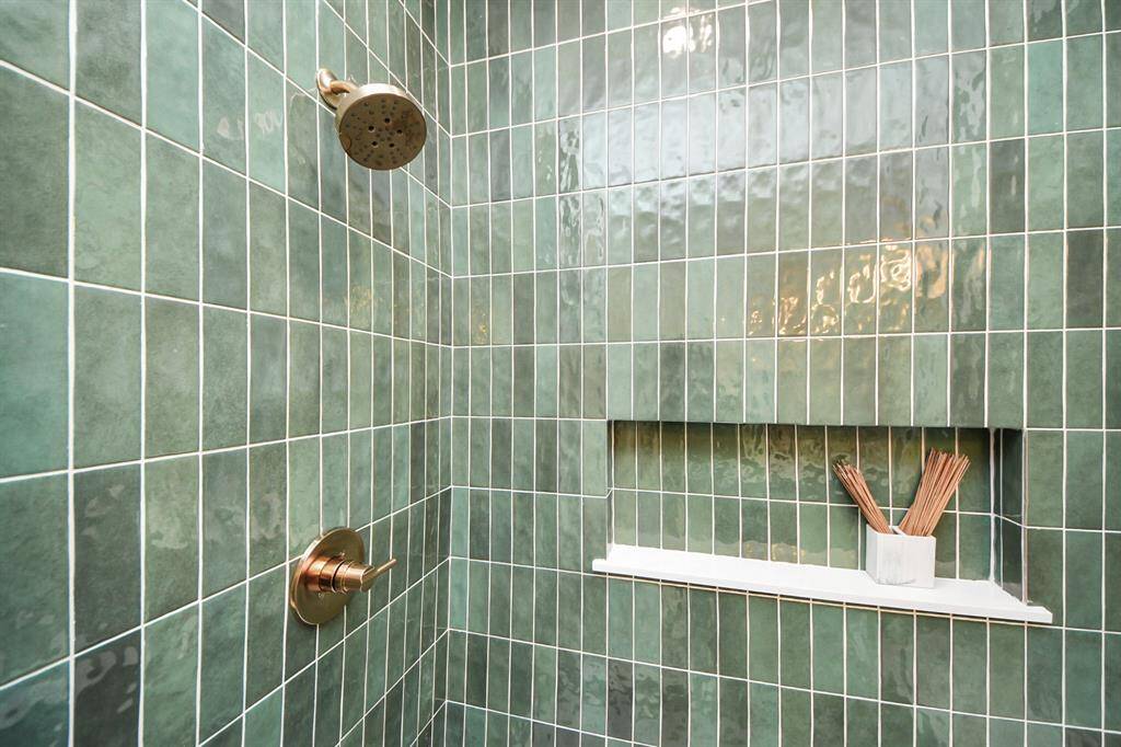 Tile in the primary bathroom