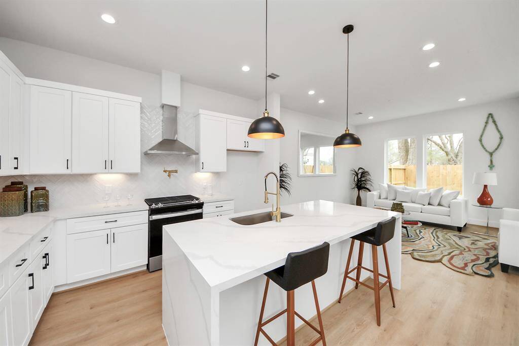 Waterfall kitchen island