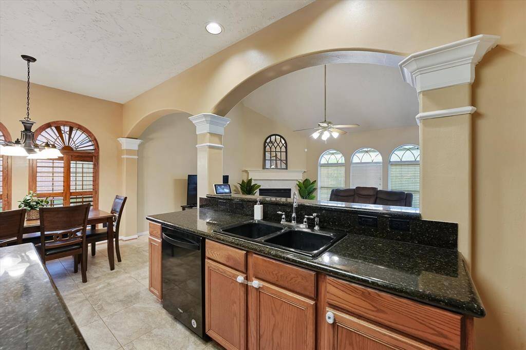 Kitchen is semi-open to the living room.