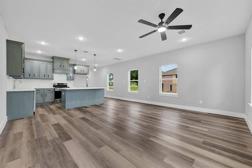 another view of the living/dining room area from the patio door.
