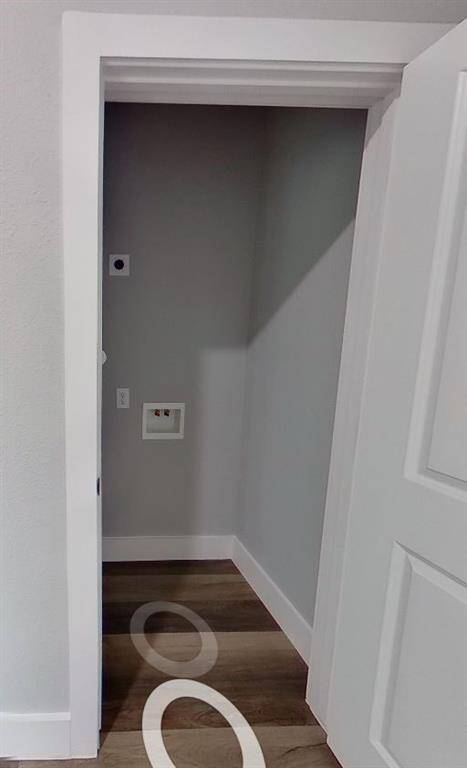 stackable washer/dryer connection on the second floor. 1st floor has full size utility room too