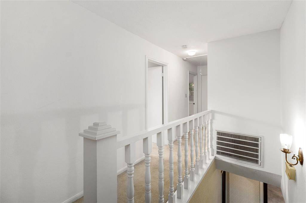 Upstairs Hallway to 3 Bedrooms! Large Walk-in Storage Closet to the RIGHT! Pull-down Attic Staircase Access!