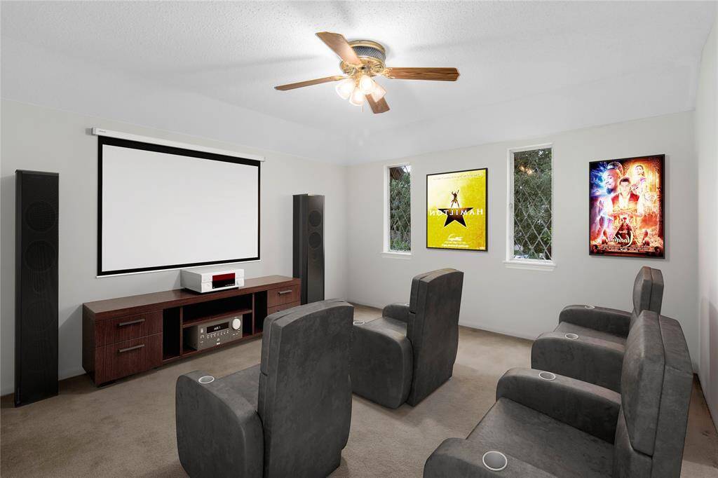 VIRTUALLY STAGED PHOTO! EXTRA LARGE Bedroom #4 with view of the Lushly Landscaped Front Yard! Large enough to be a Theater Room or Game Room! Leaded Glass crank-open Windows! All Bedrooms have Walk-in Closets!