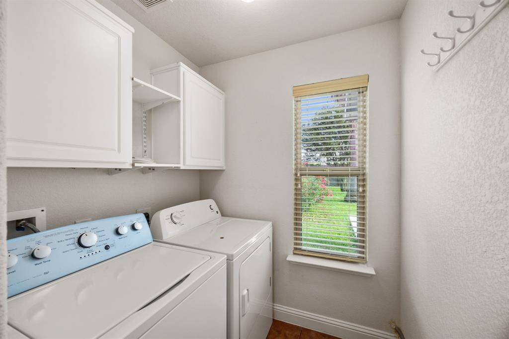 Utility room has window to the backyard.