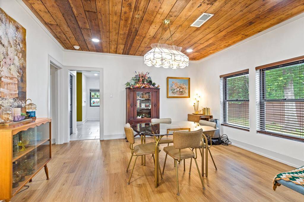 Spacious dining room with lots of character!