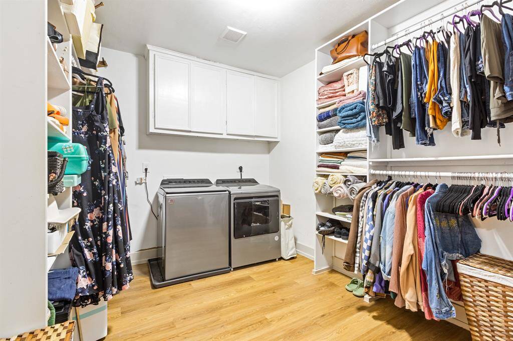 Primary closet and laundry room