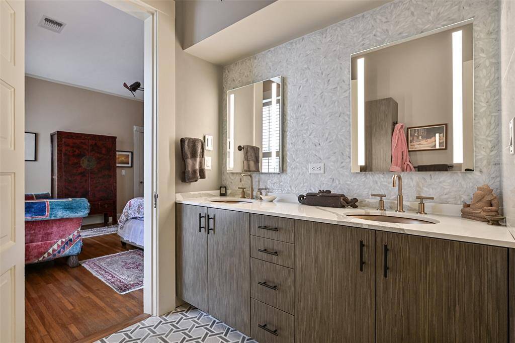 Another View of the Primary Bath and a Snippet of Lovey Custom Tile Flooring!