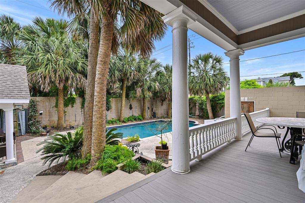 The Pool was Recently Refurbished to Make it Like New Again! This Back Porch Area and Cool Deck is Quite Large, on Several Levels and Begging for Parties All Year Long! A Walled Garden Ensures Privacy!