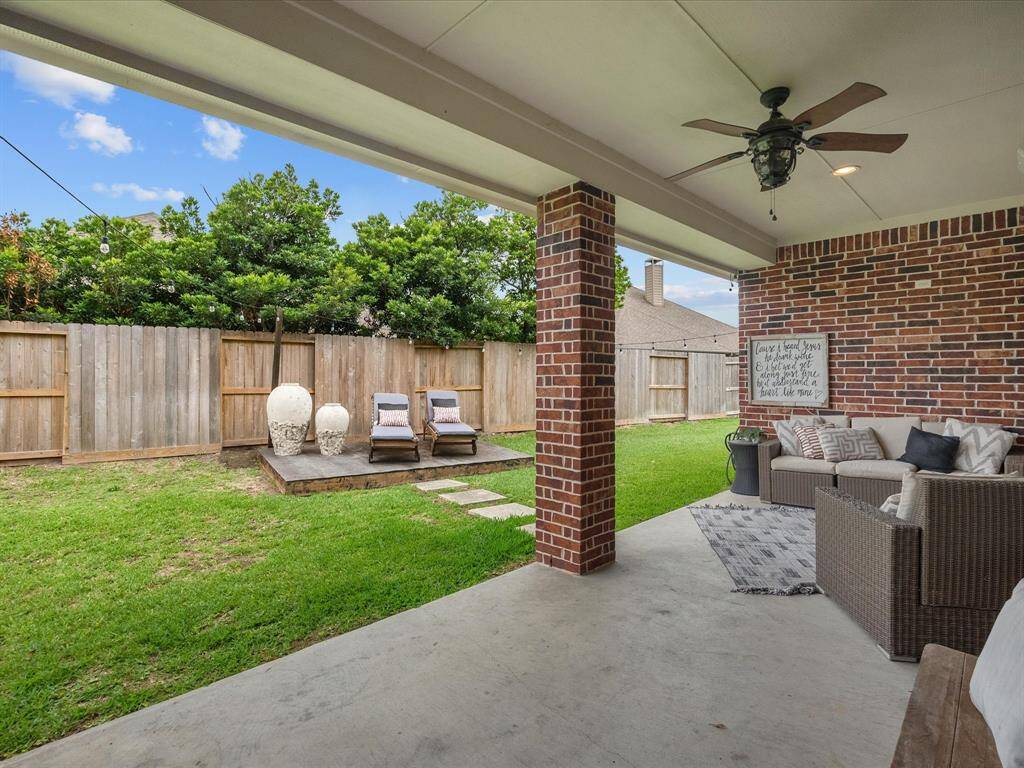Large covered back patio
