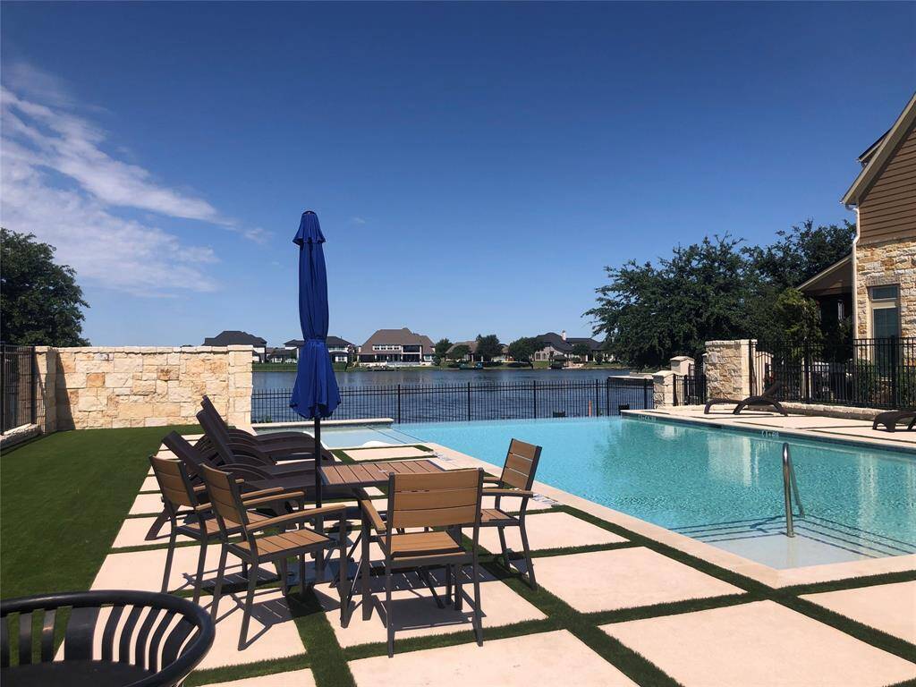 Nice pool with a view of the lake.