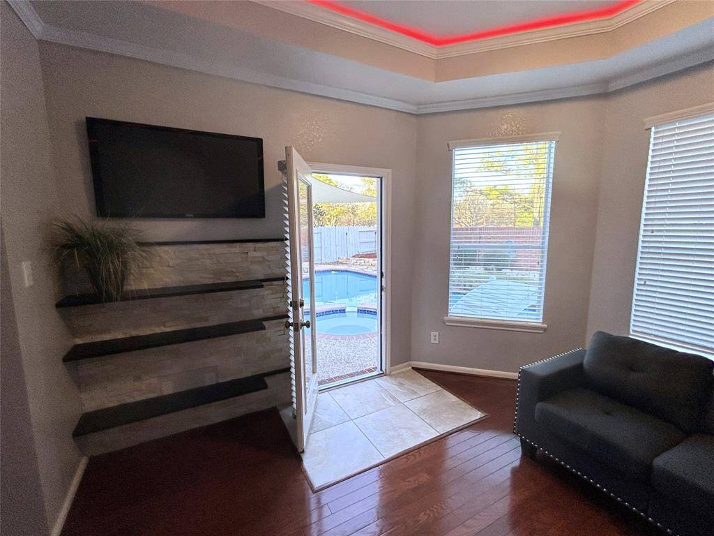 Out the door, right into the hot tub