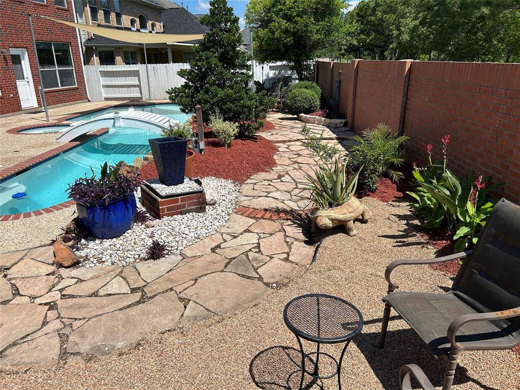 Beautifully landscaped backyard