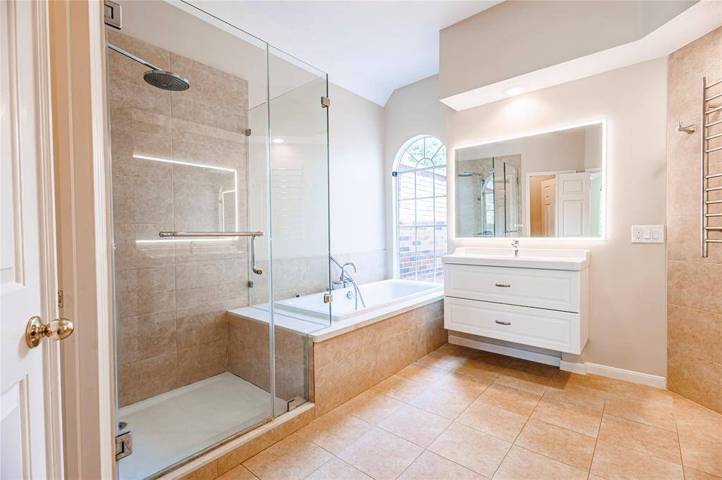 Relax after long day in soaking tub then enjoy nice warm towels.