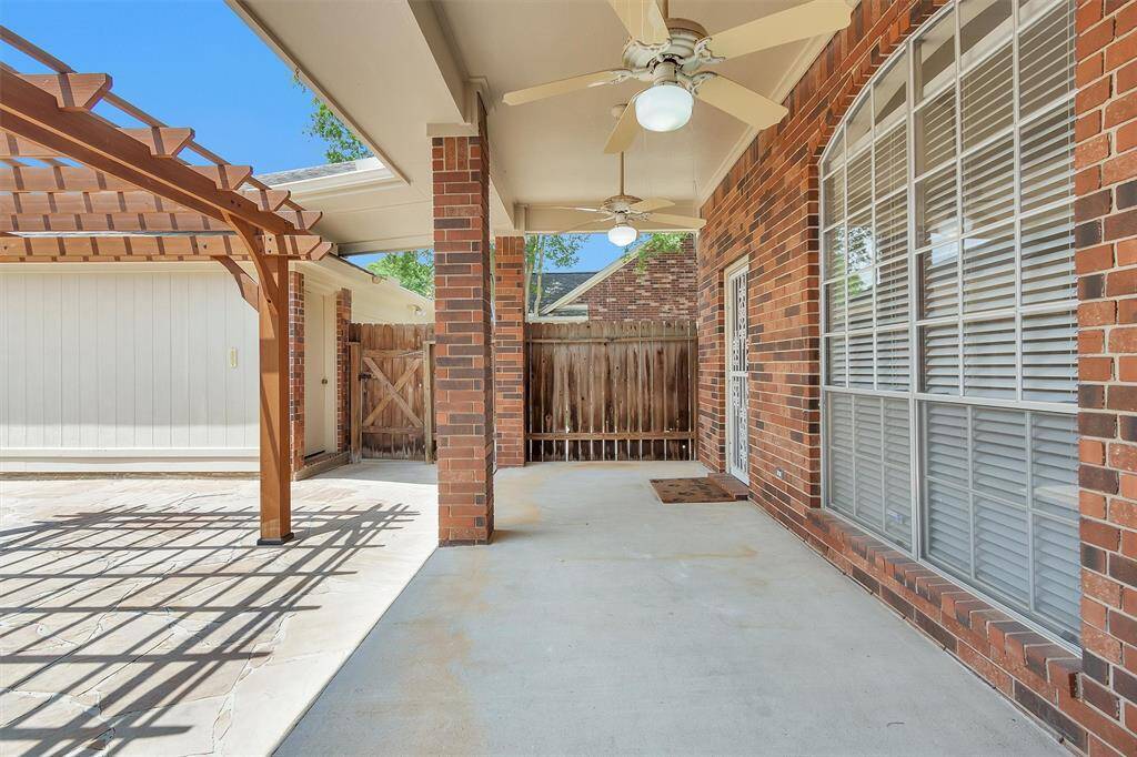 Covered back patio with gazebo