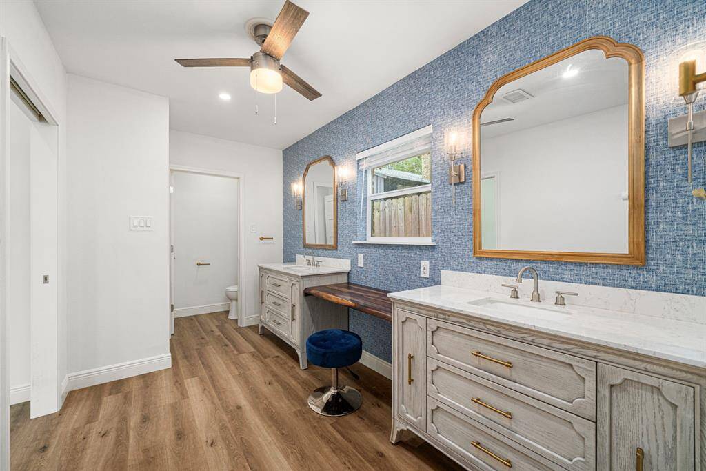 Double vanity.