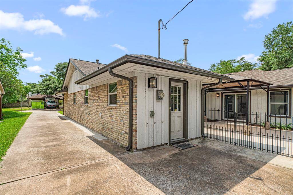 Driveway to covered parking.