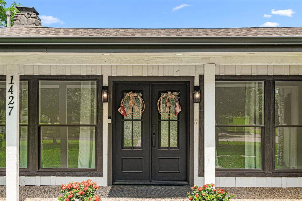 Front double steel doors.