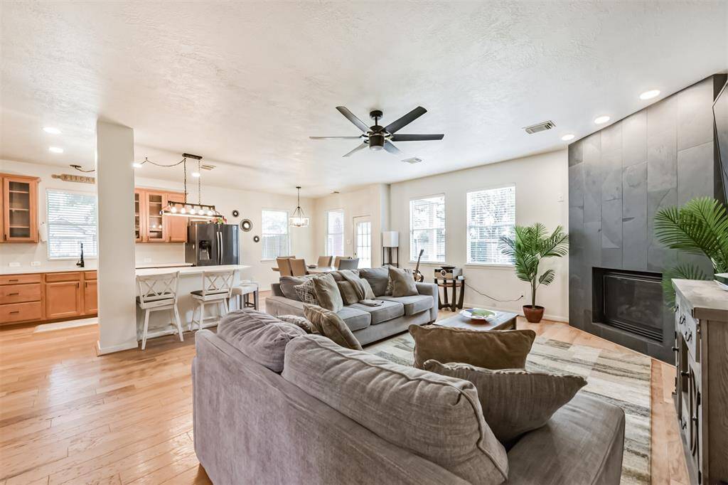 Excellent Open Concept with Upgraded Slate Tile fireplace