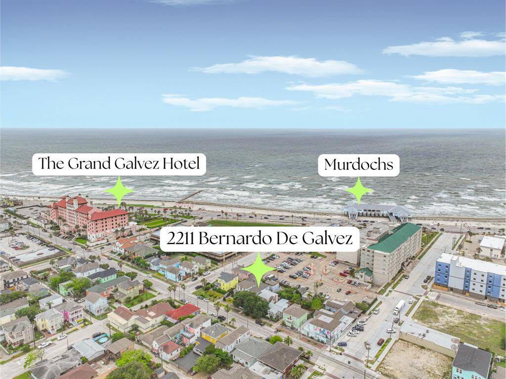 Location, Location, Location! This 3 bed, 2.5 bath home with two-car garage features a rooftop deck with direct ocean views, and is located in a premium spot on the Galveston Trolley route in between The Grand Galvez Hotel and Murchochs.