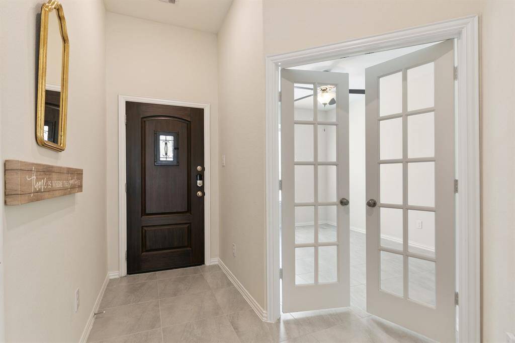 Desirable study with elegant double french doors