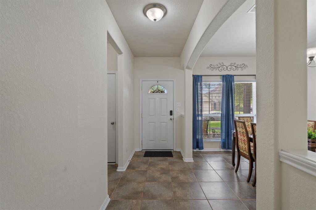 To your left is a storage closet and the door leading to the garage.