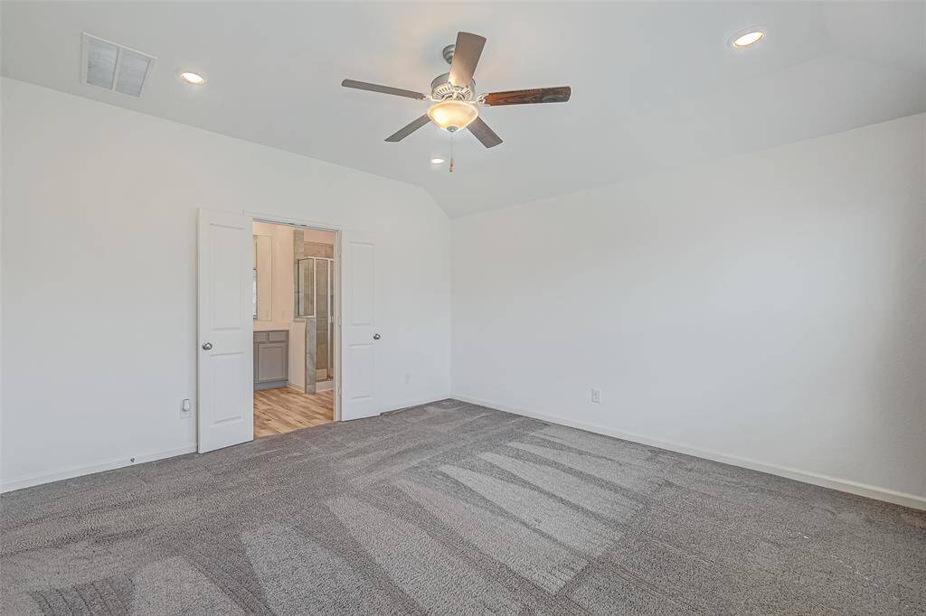 The primary bath is just off the bedroom.