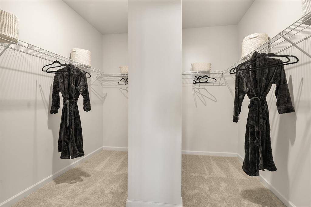 The James- Primary Bathroom Walk-in Closet. Home under construction. Sample floor plan photo used for illustrative purposes only. Upgrades, selections options, windows and colors may vary.