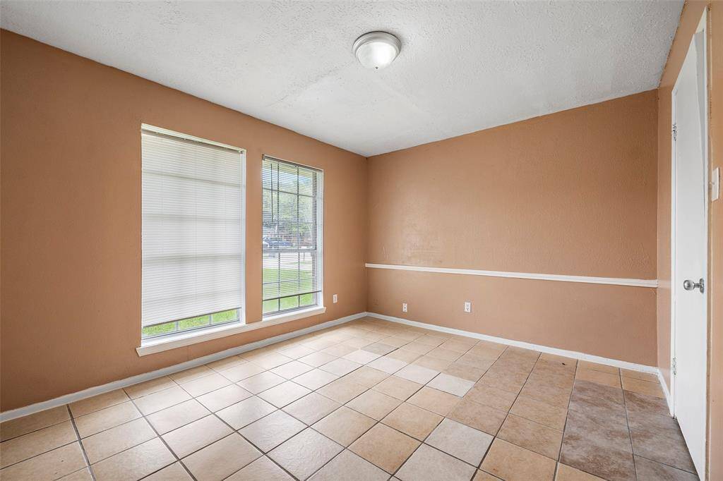 Right off the entryway to the left, is the dining room.