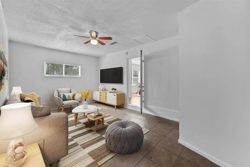 Converted garage offers flexibility.