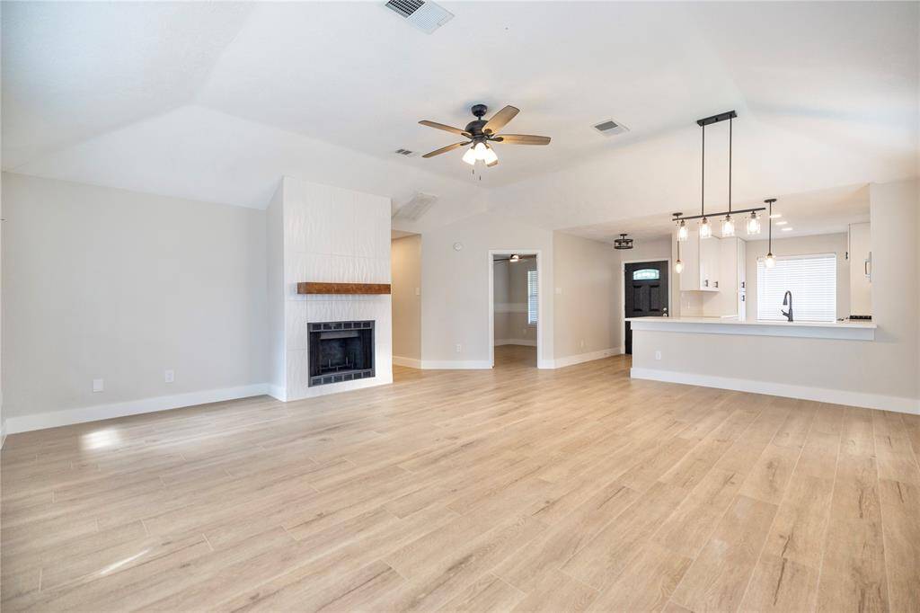 Living room open to kitchen