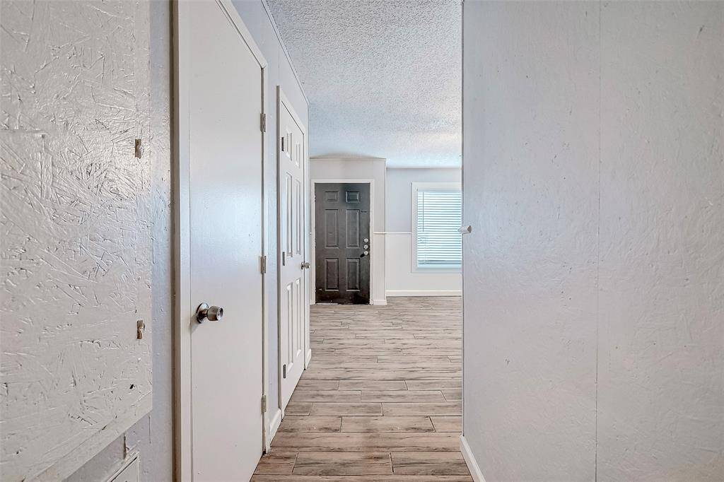 A view of the front door from the hallway