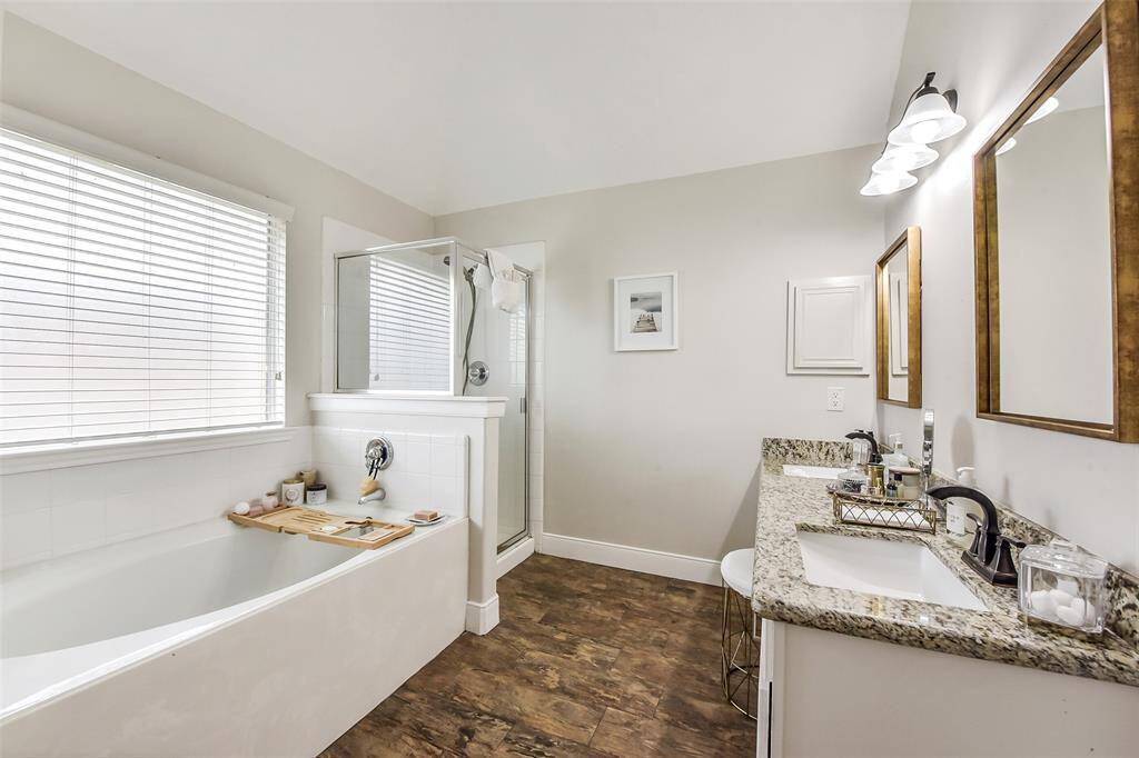 Spa-like bath with large walk-in closet
