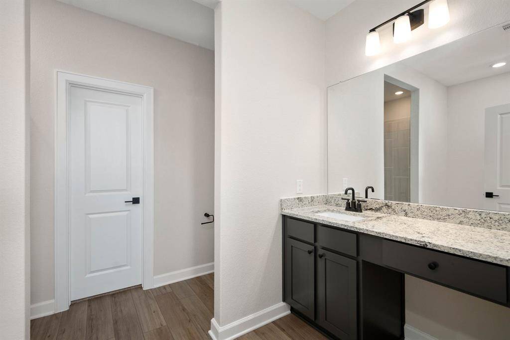 The counter space is huge! It is perfect for getting ready for work or a date night out.