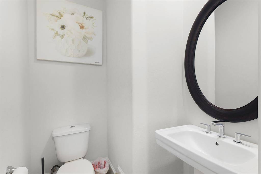 Powder room on the second floor for guests.