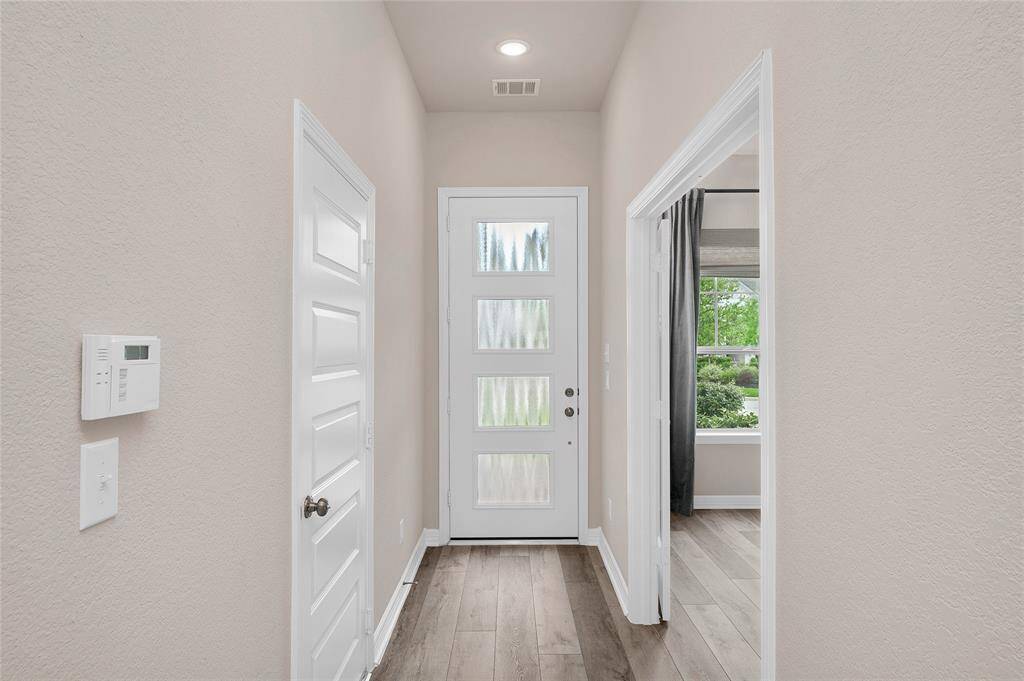 Gallery Style Foyer with Modern Door