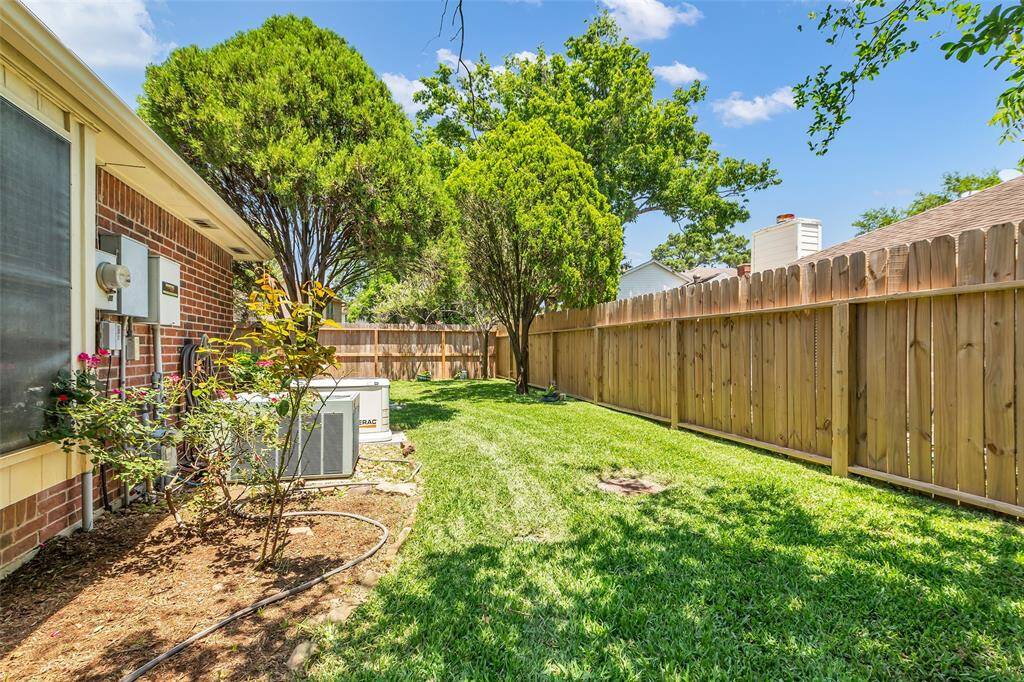 View of the backyard green space area.