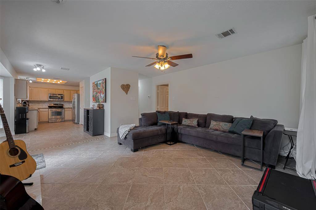 Bright and airy family room with abundant natural light.