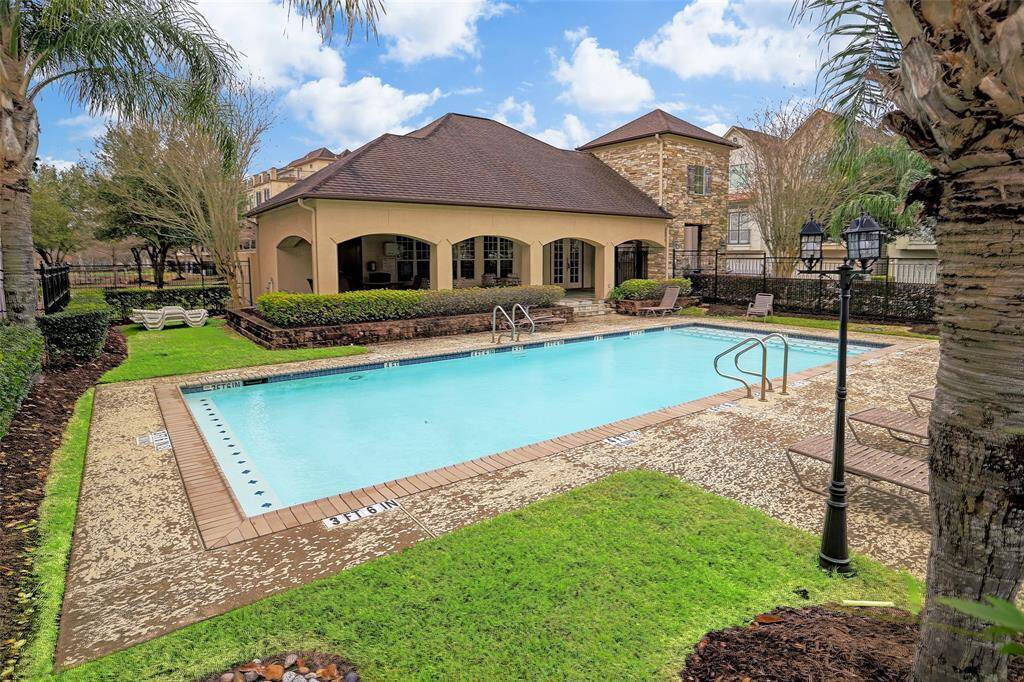 Clubhouse and pool view.