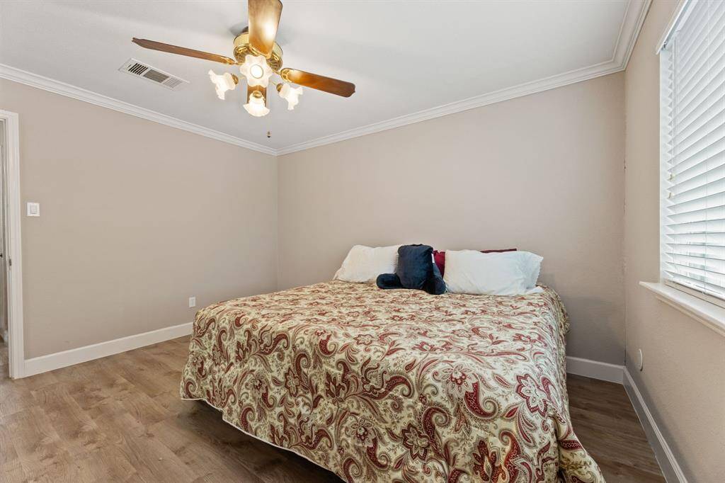 Primary bedroom has plenty of room for a king-sized bed