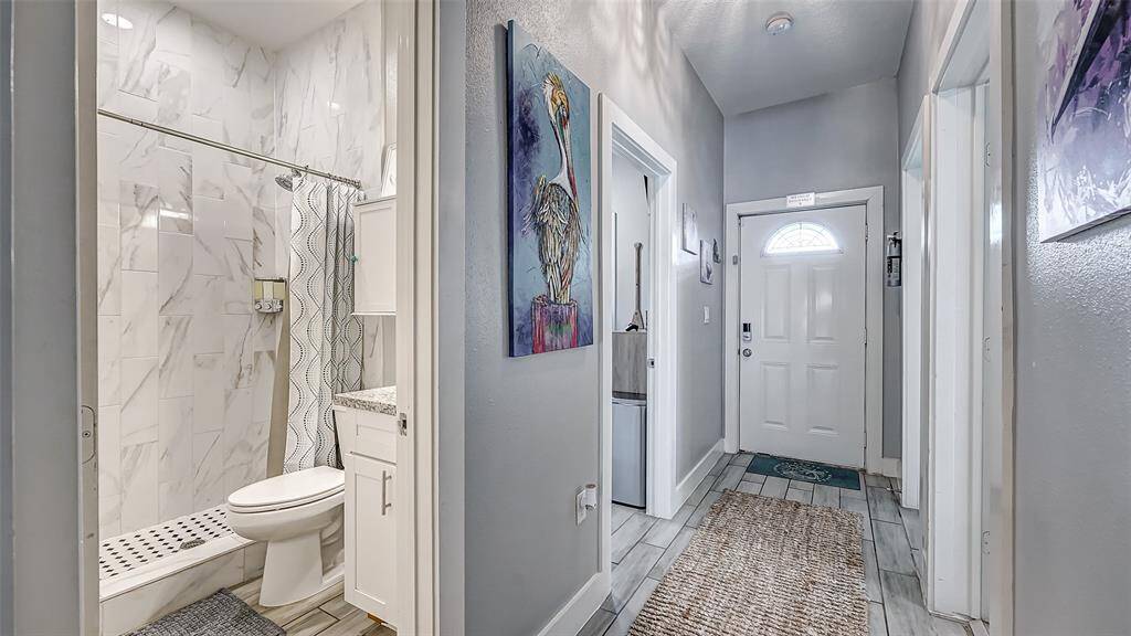 Hall bathroom has upgraded tile and is stunning!
